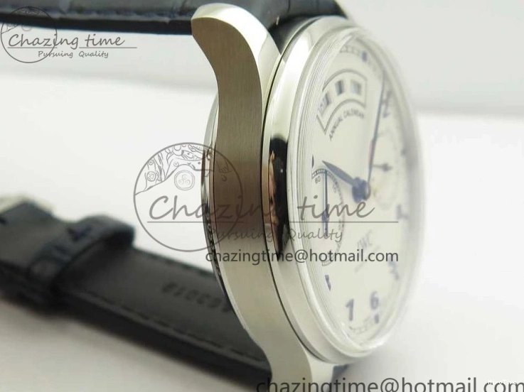 MIROTIME 1219 Affordable Portuguese Real PR Real Annual Calendar IW5035 ZF 1:1 Best Edition White Dial Blue Markers on Blue Leather Strap A 7143